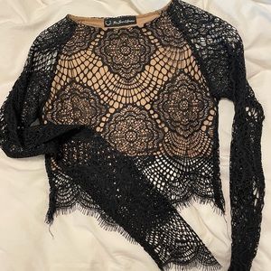 For Love and Lemons black crop lace